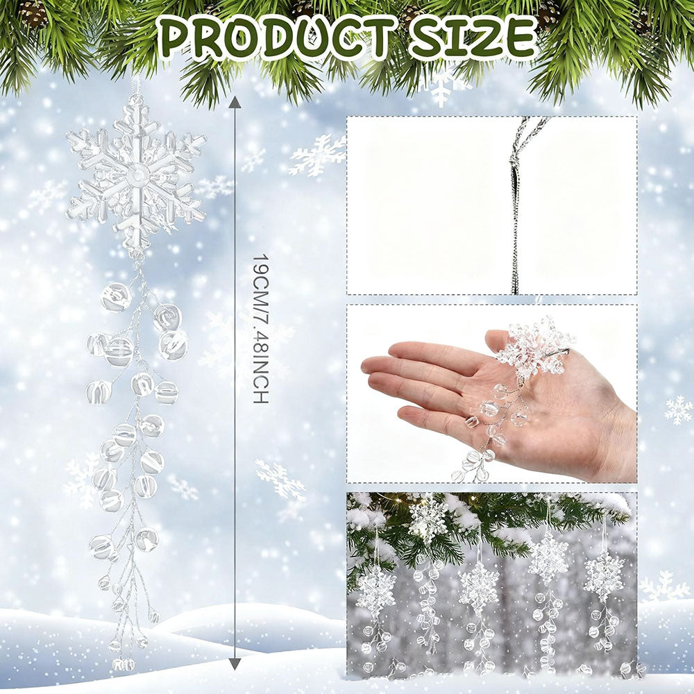 6 Pcs Christmas Snowflake Hanging Ornaments Set