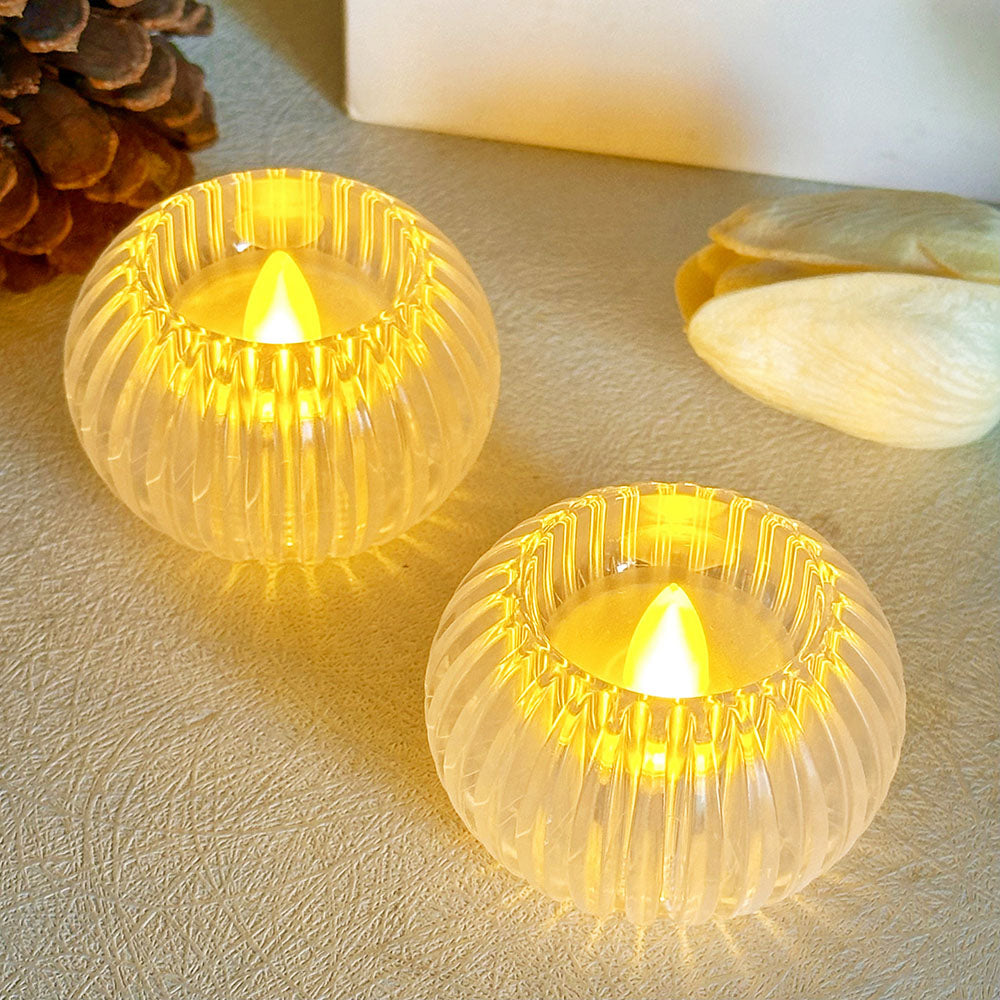 4 Pcs - Flameless LED Crystal Candle Light