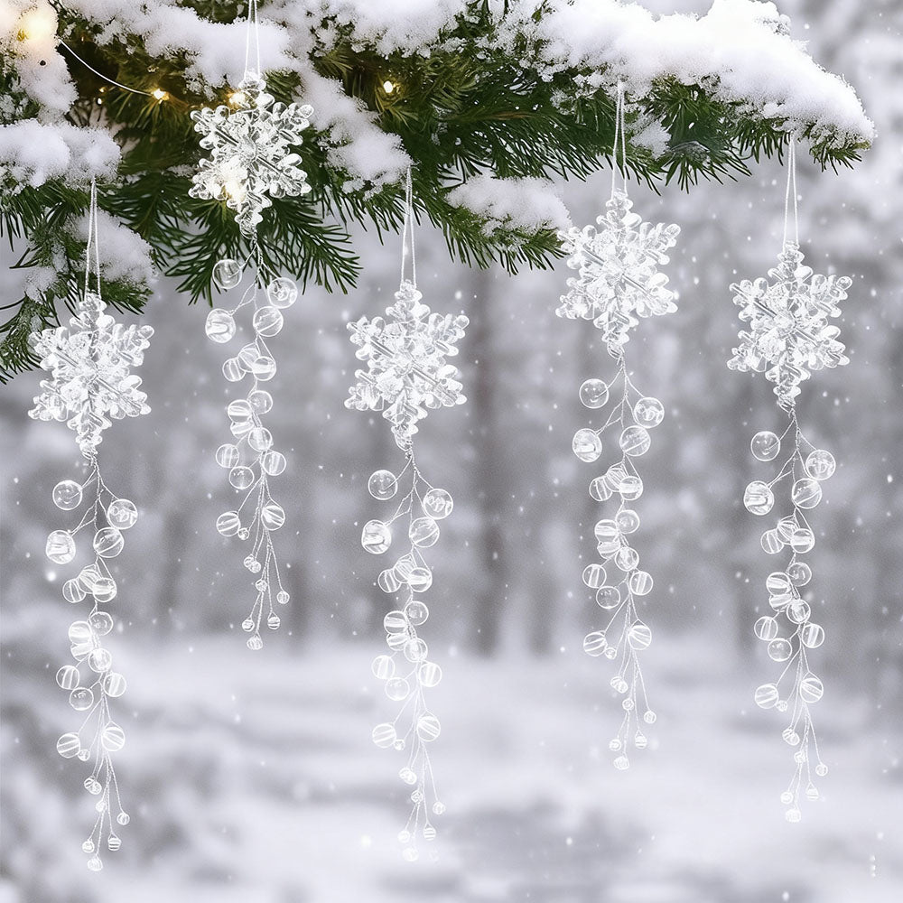 6 Pcs Christmas Snowflake Hanging Ornaments Set