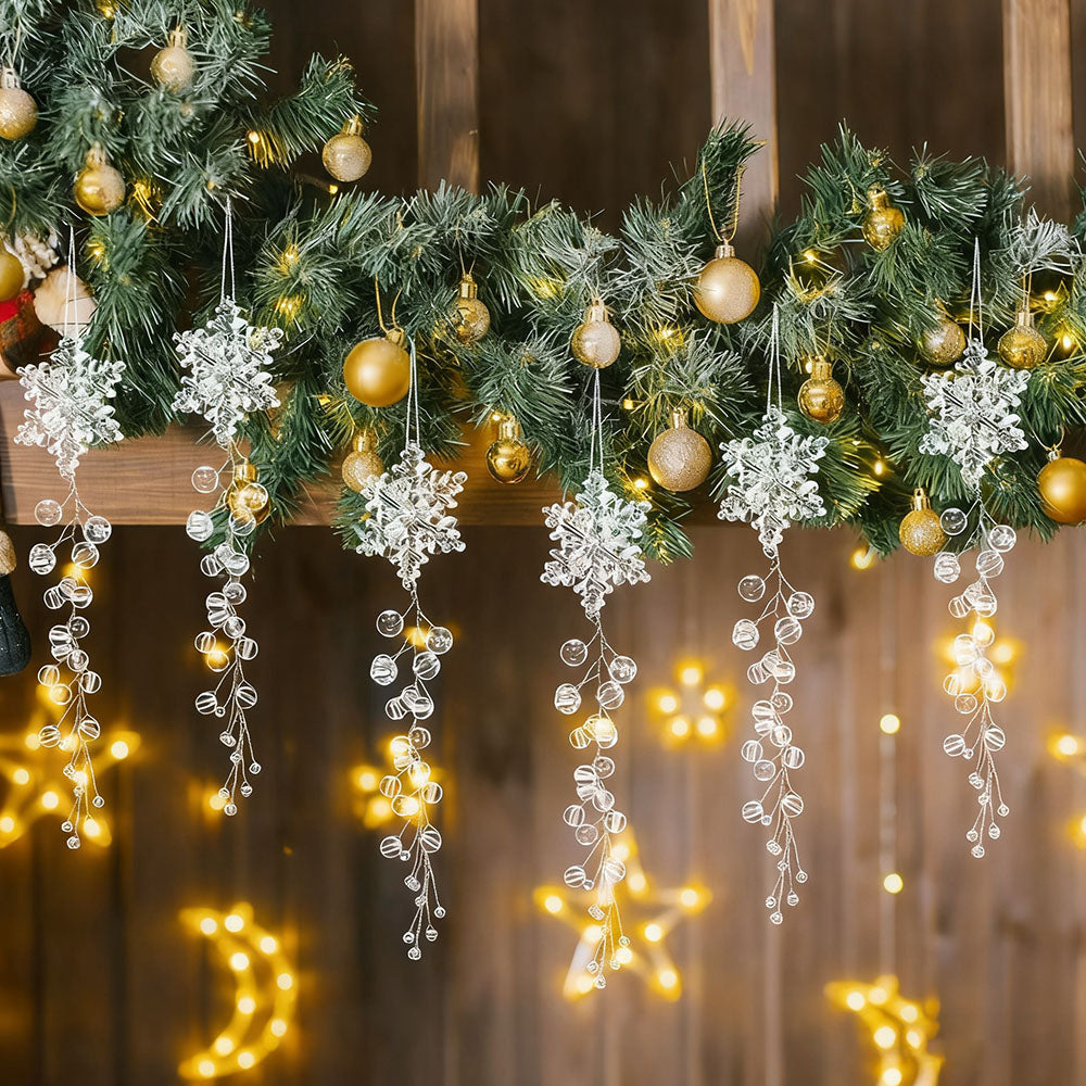 6 Pcs Christmas Snowflake Hanging Ornaments Set