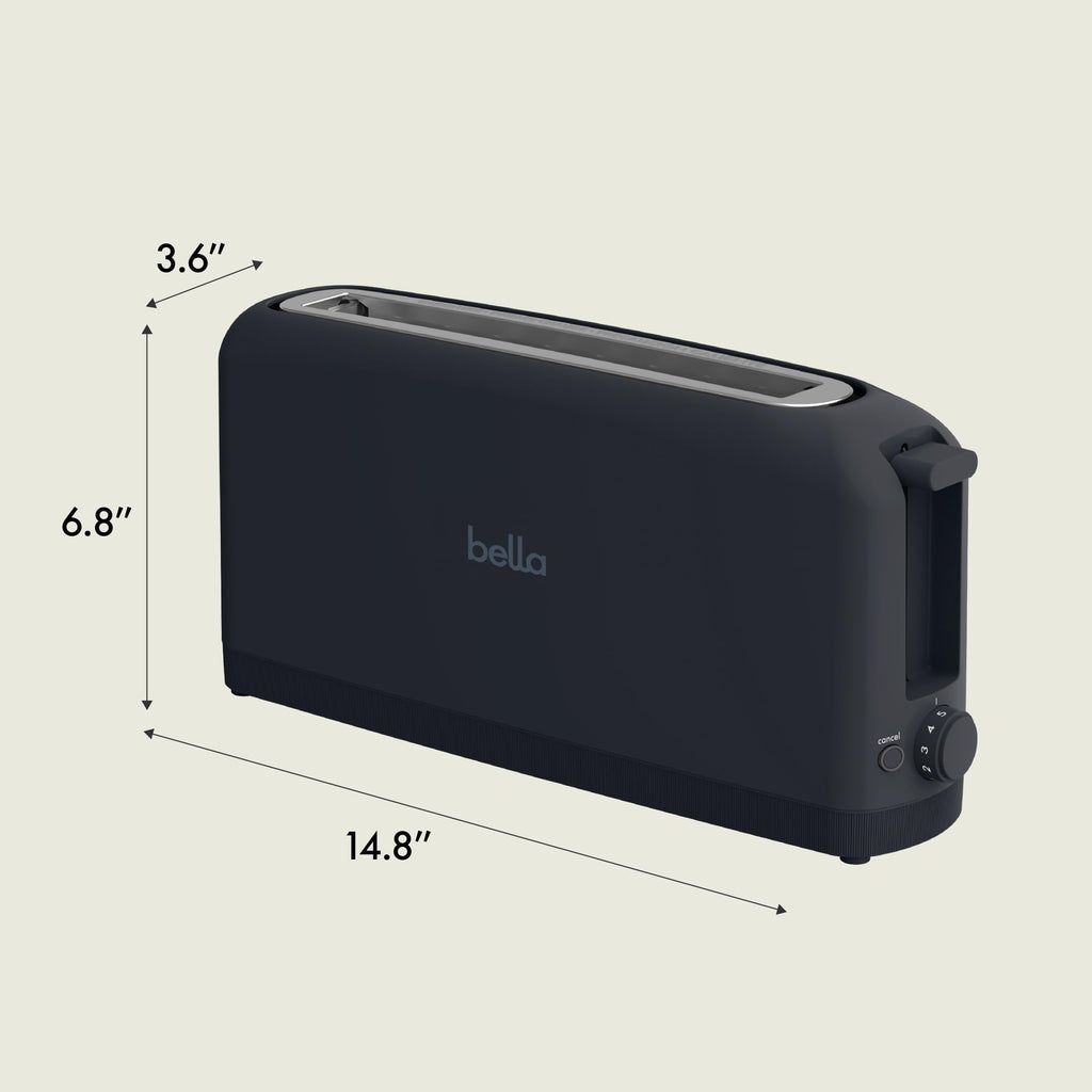 bella Fits-Anywhere™ 2-Slice Slim Toaster, Long Slot & Extra Wide, Oatmilk