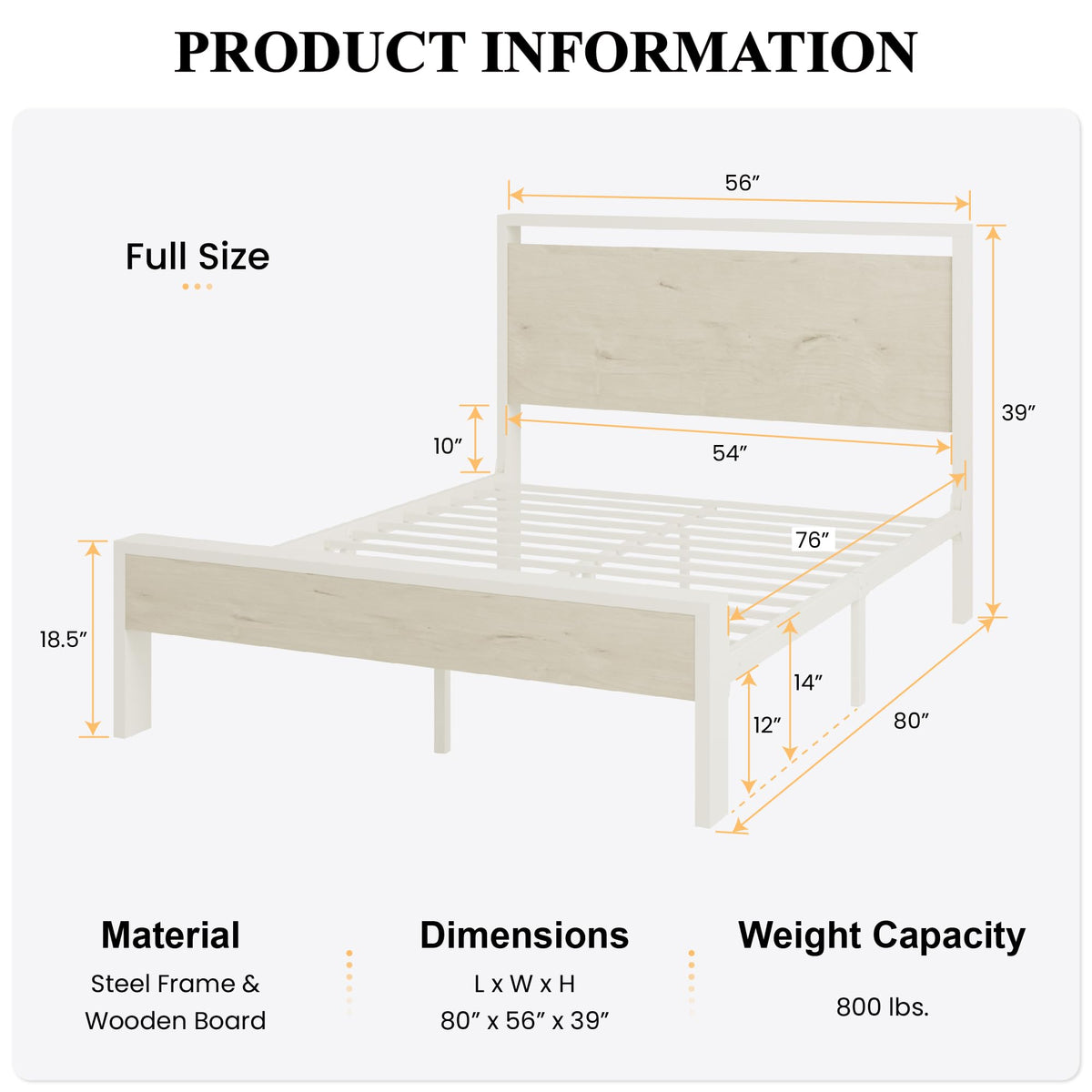 SHA CERLIN 14 Inch Queen Size Metal Platform Bed Frame with Wooden Headboard and Footboard, Mattress Foundation, No Box Spring Needed, Large Under Bed Storage, Non-Slip Without Noise, Mahogany