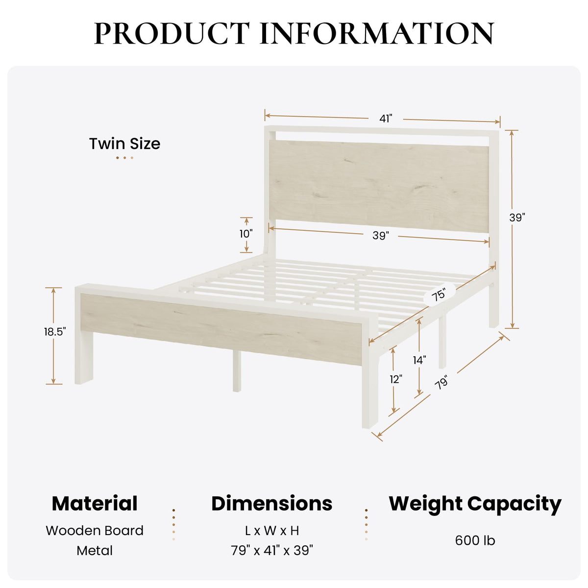 SHA CERLIN 14 Inch Queen Size Metal Platform Bed Frame with Wooden Headboard and Footboard, Mattress Foundation, No Box Spring Needed, Large Under Bed Storage, Non-Slip Without Noise, Mahogany