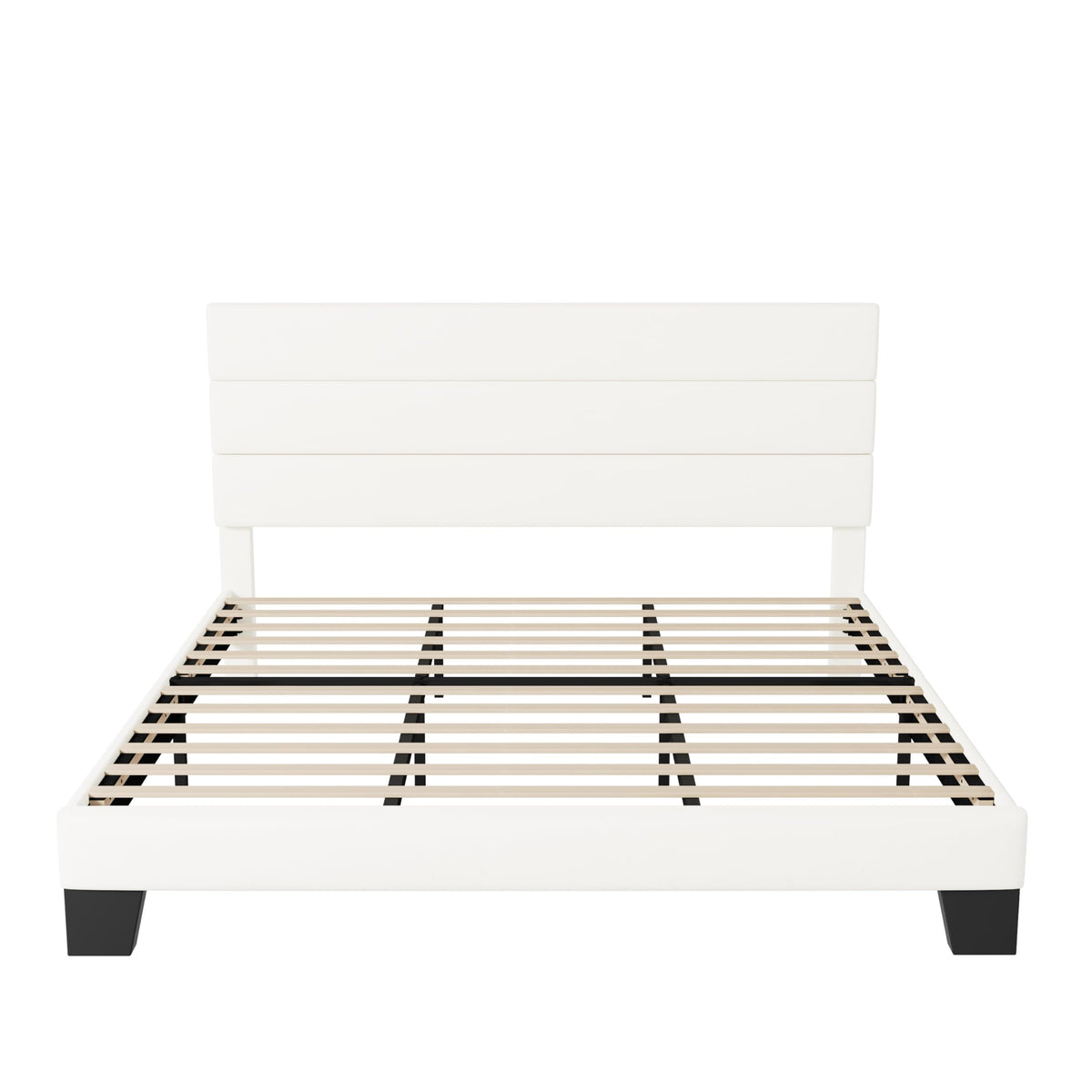 Allewie Queen Size Platform Bed Frame with Fabric Upholstered Headboard