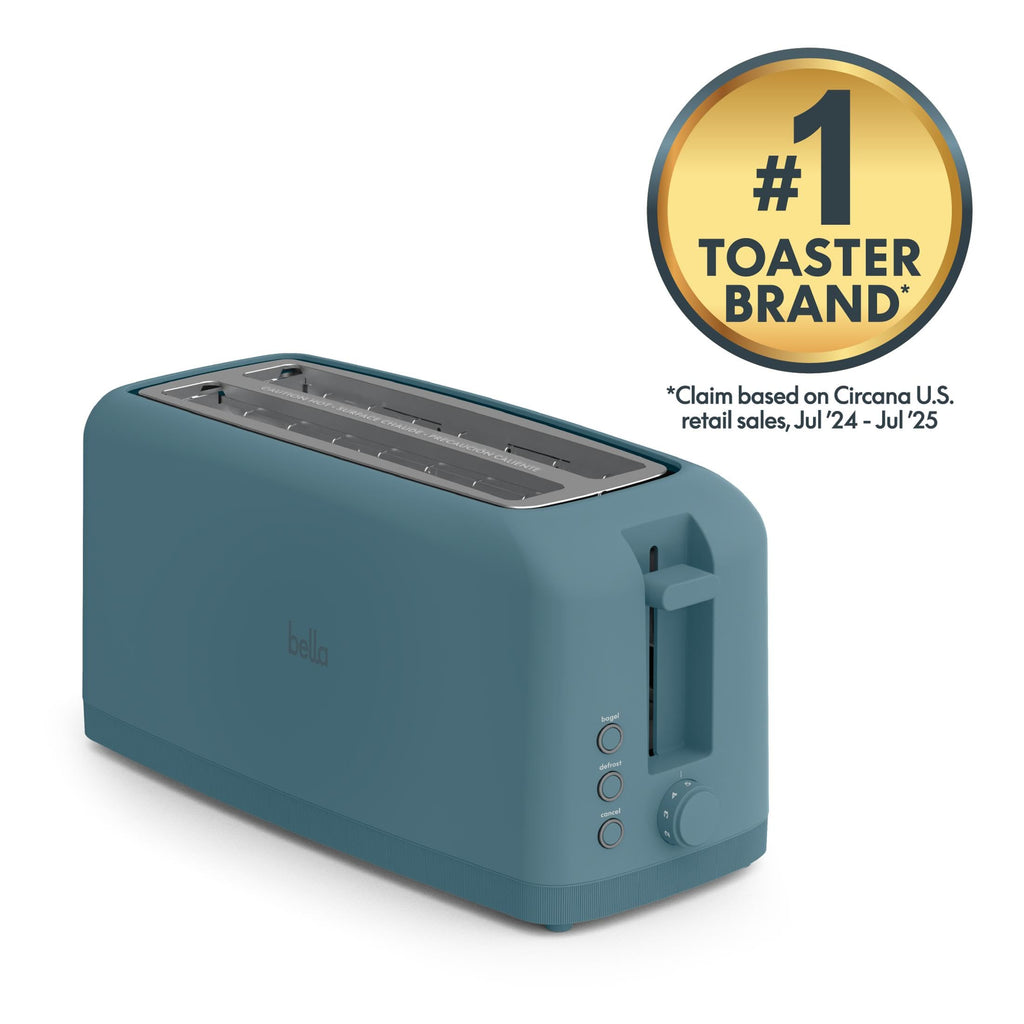bella Fits-Anywhere™ 2-Slice Slim Toaster, Long Slot & Extra Wide, Oatmilk