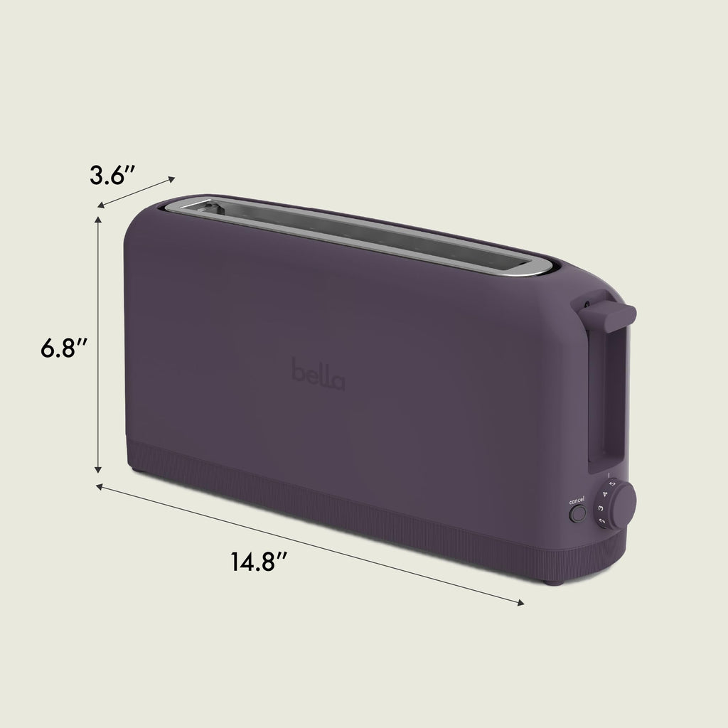 bella Fits-Anywhere™ 2-Slice Slim Toaster, Long Slot & Extra Wide, Oatmilk