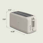 bella Fits-Anywhere™ 2-Slice Slim Toaster, Long Slot & Extra Wide, Oatmilk