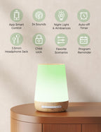 Momcozy Smart Baby Sound Machine with Night Light, White Noise Machine