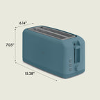 bella Fits-Anywhere™ 2-Slice Slim Toaster, Long Slot & Extra Wide, Oatmilk
