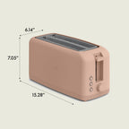 bella Fits-Anywhere™ 2-Slice Slim Toaster, Long Slot & Extra Wide, Oatmilk