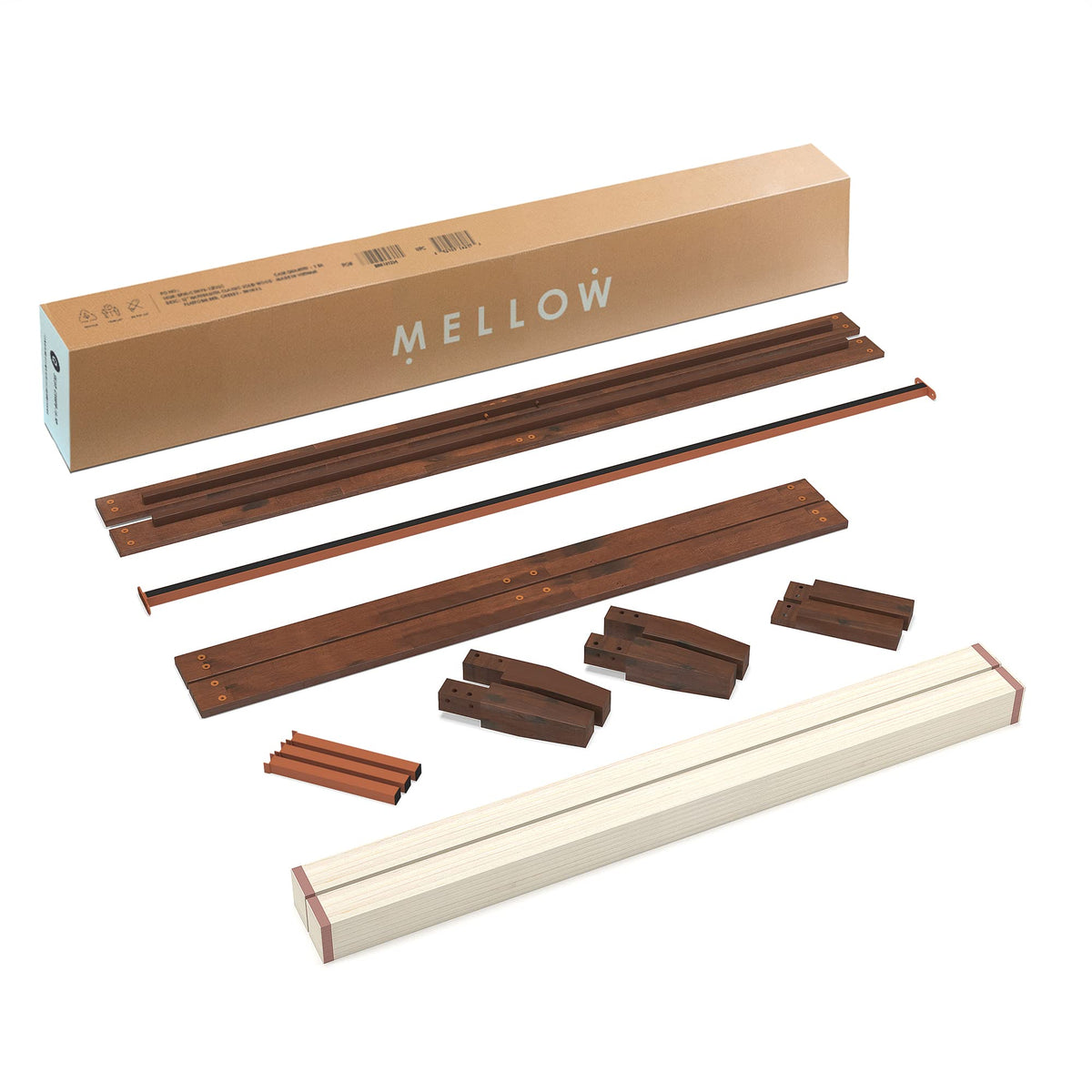 Mellow Naturalista Classic - 12 Inch Solid Wood Platform Bed with Wooden Slats, No Box Spring Needed, Easy Assembly, Queen, Pine