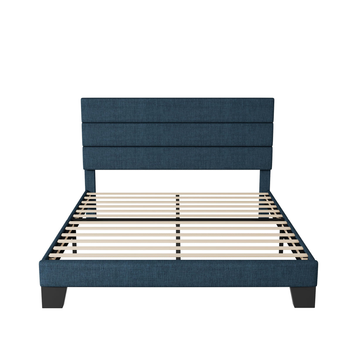 Allewie Queen Size Platform Bed Frame with Fabric Upholstered Headboard