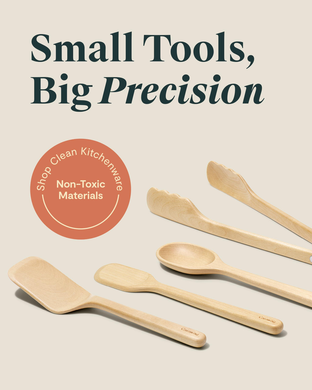 Caraway 5-Piece Wooden Utensil Set, Cooking Utensil Set