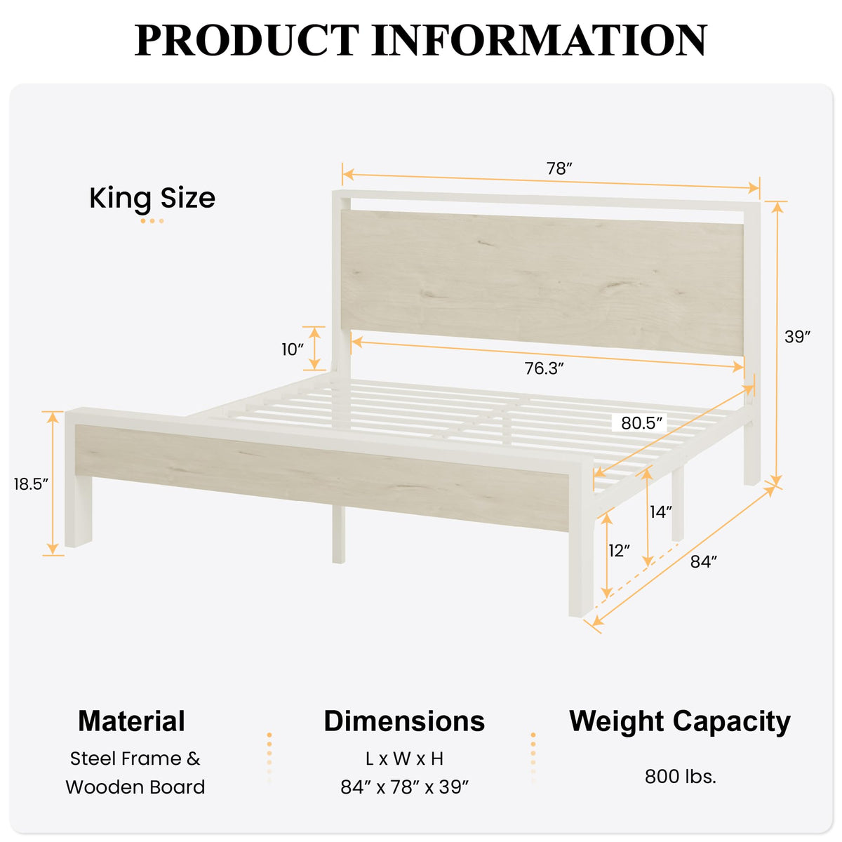 SHA CERLIN 14 Inch Queen Size Metal Platform Bed Frame with Wooden Headboard and Footboard, Mattress Foundation, No Box Spring Needed, Large Under Bed Storage, Non-Slip Without Noise, Mahogany