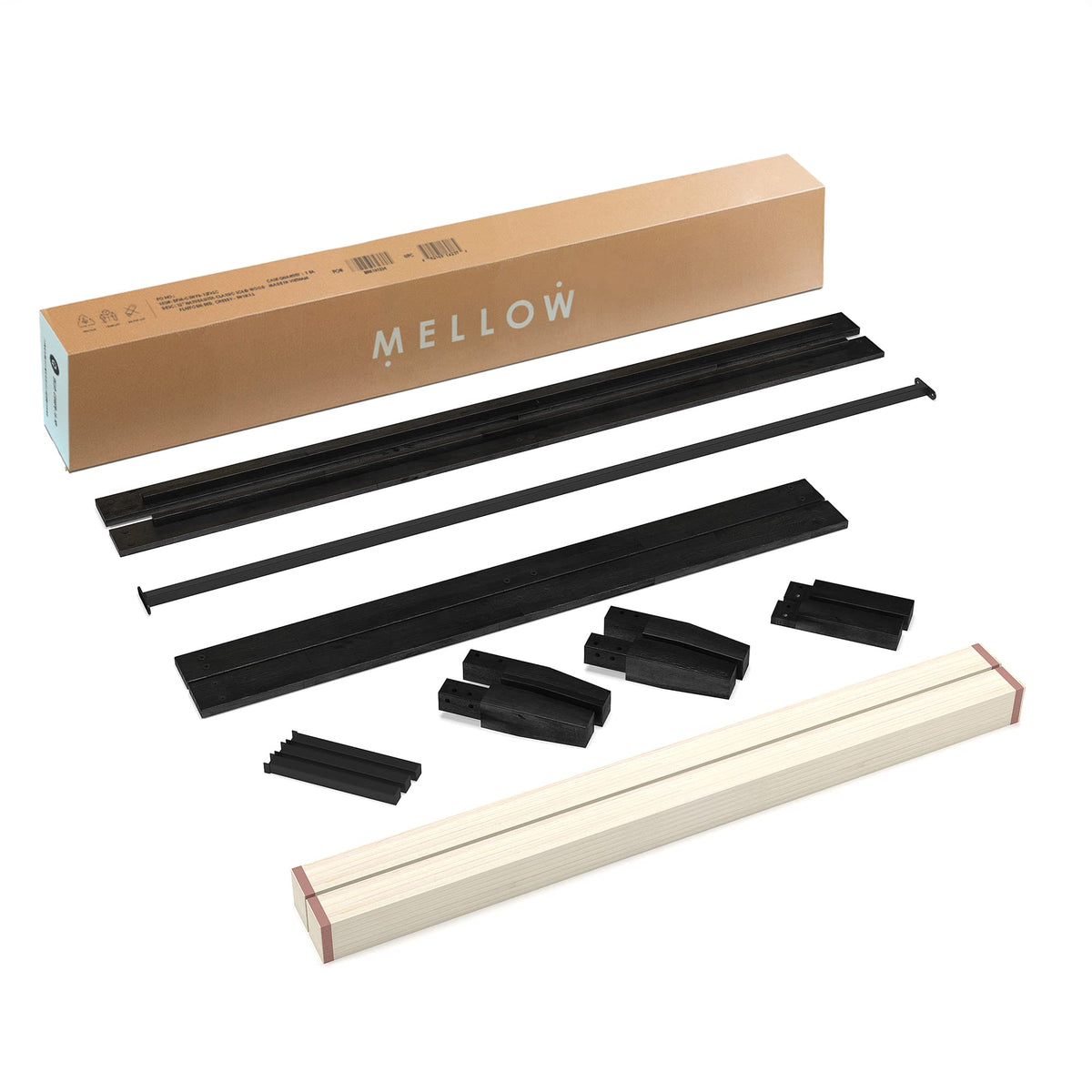 Mellow Naturalista Classic - 12 Inch Solid Wood Platform Bed with Wooden Slats, No Box Spring Needed, Easy Assembly, Queen, Pine
