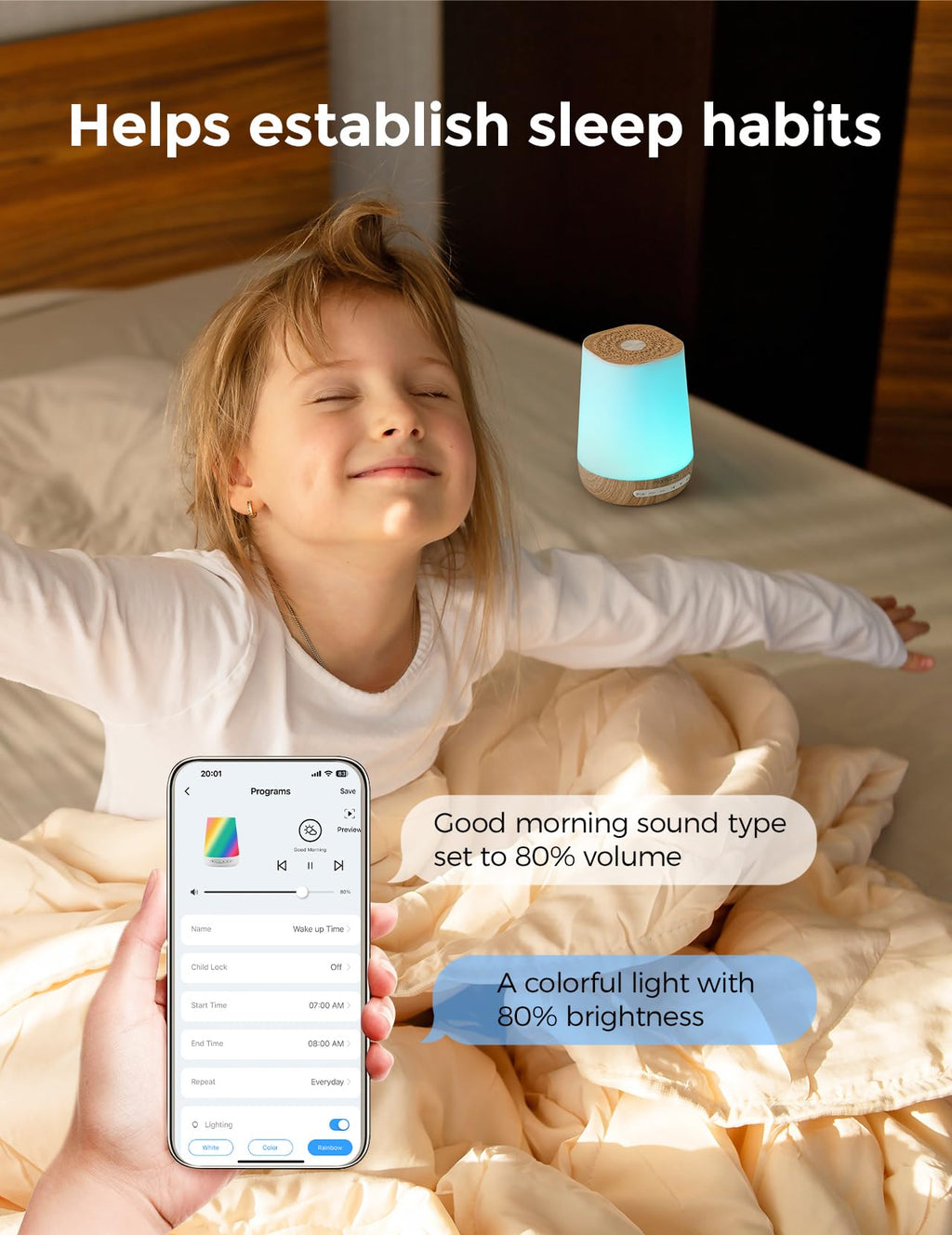 Momcozy Smart Baby Sound Machine with Night Light, White Noise Machine