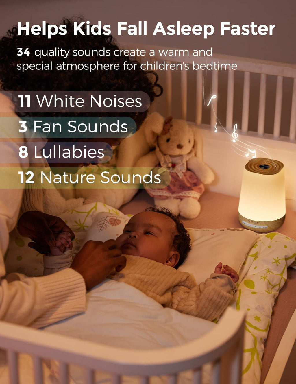 Momcozy Smart Baby Sound Machine with Night Light, White Noise Machine