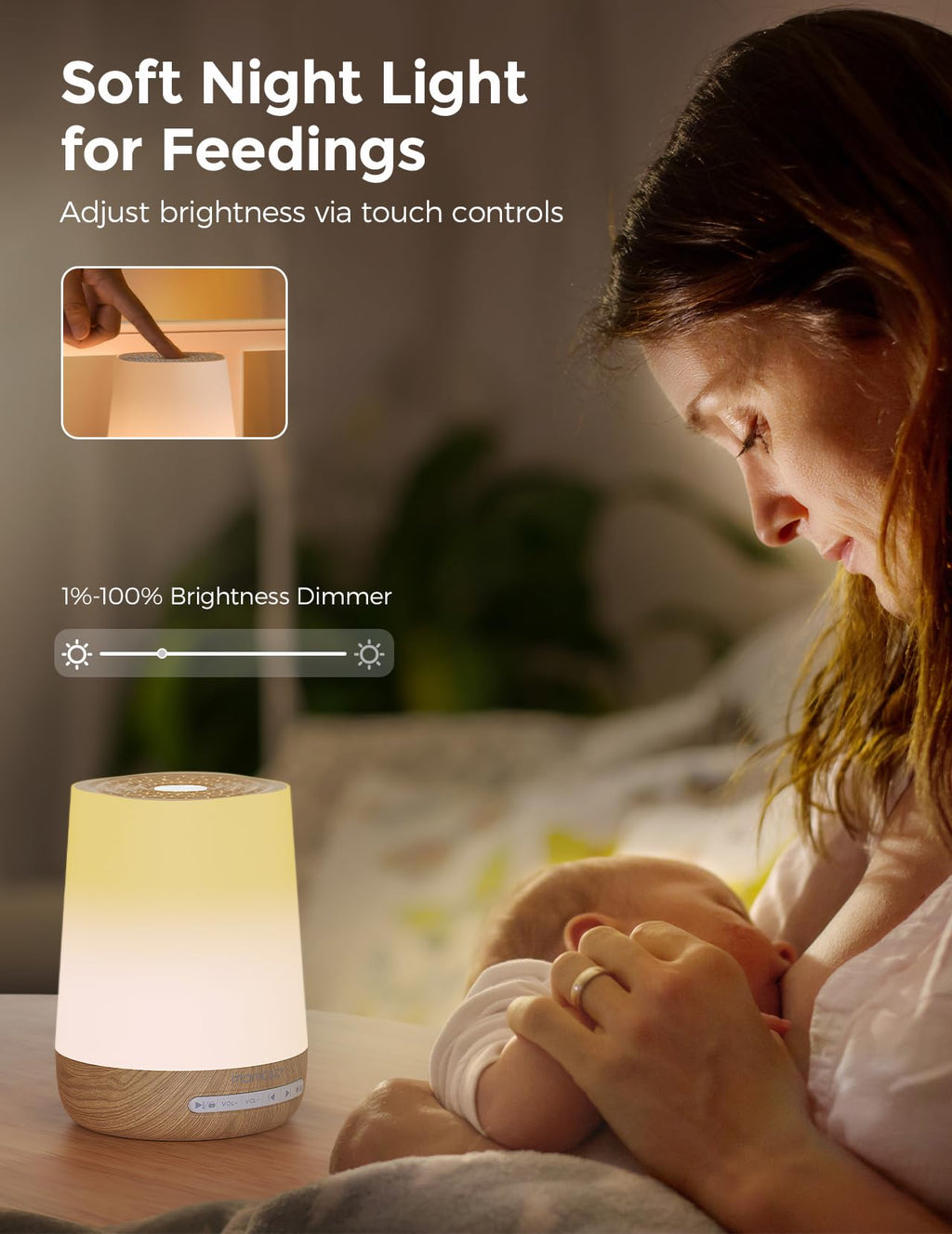 Momcozy Smart Baby Sound Machine with Night Light, White Noise Machine