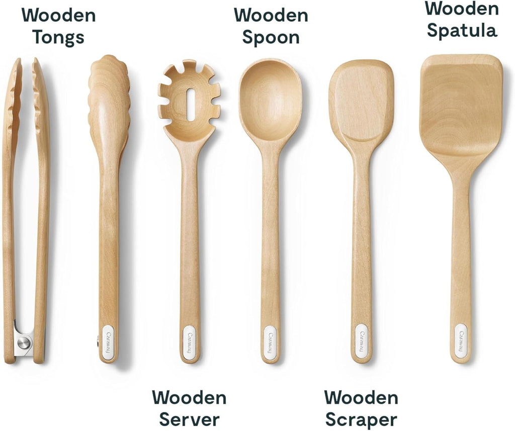 Caraway 5-Piece Wooden Utensil Set, Cooking Utensil Set