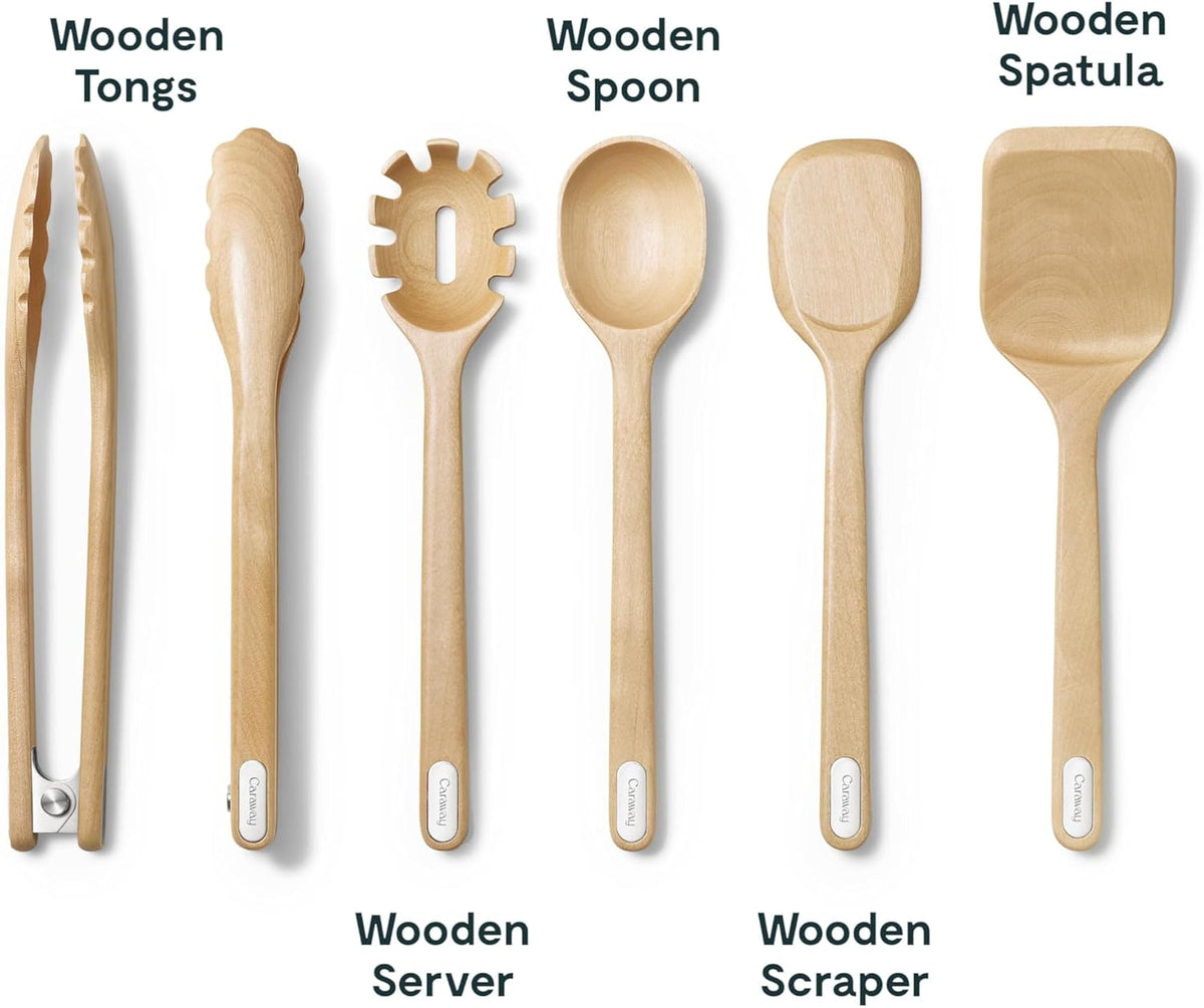 Caraway 5-Piece Wooden Utensil Set, Cooking Utensil Set