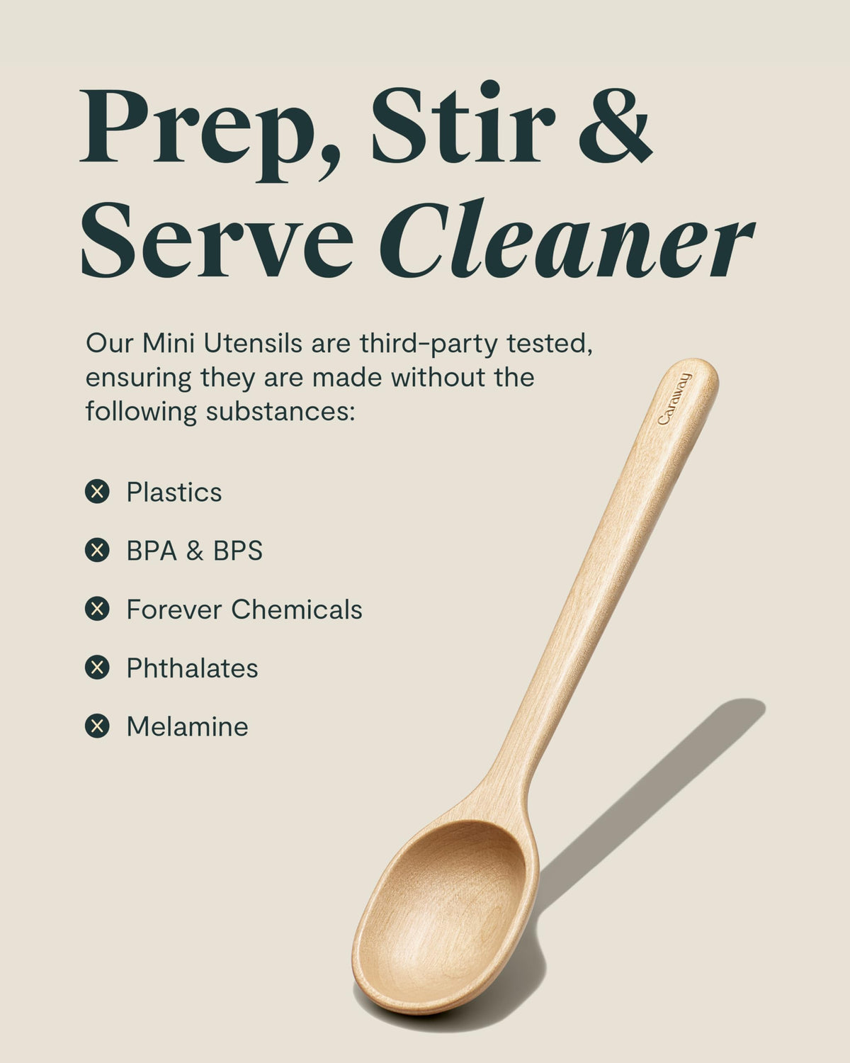 Caraway 5-Piece Wooden Utensil Set, Cooking Utensil Set