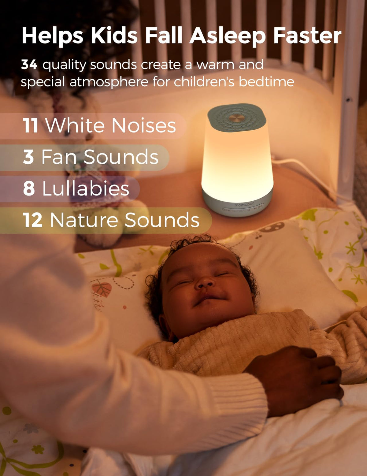 Momcozy Smart Baby Sound Machine with Night Light, White Noise Machine