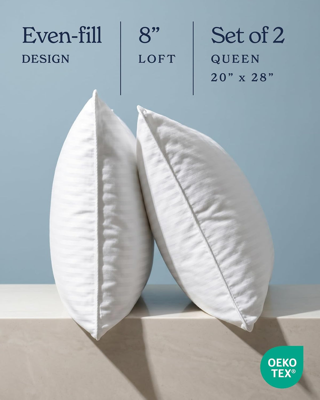 Beckham Hotel Collection Bed Pillows Queen Size Set of 2