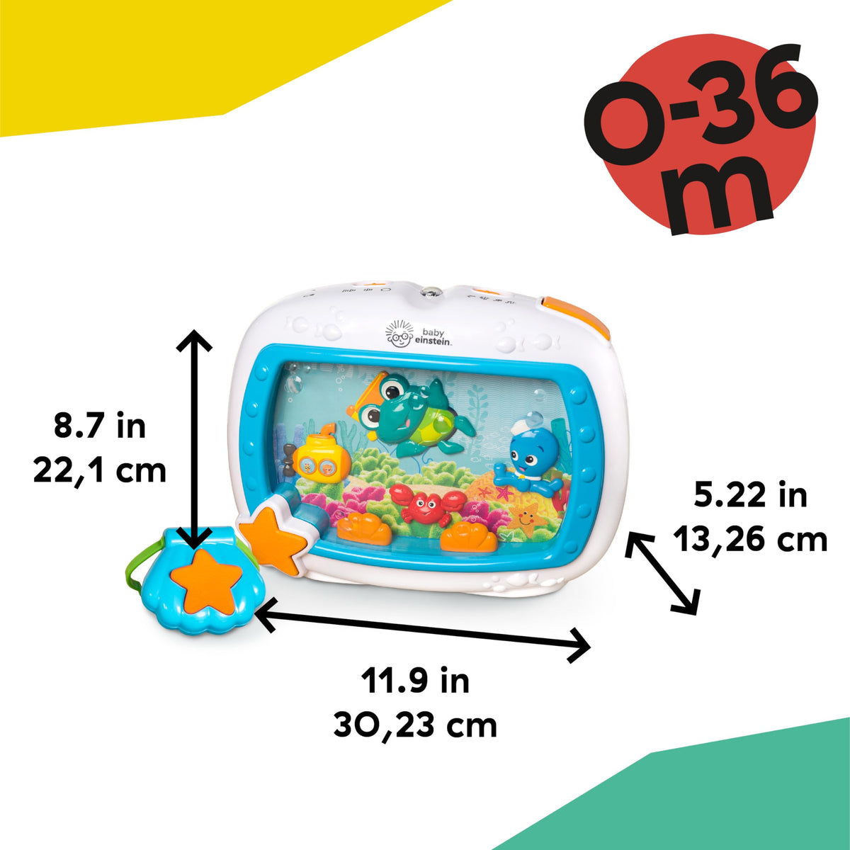 Baby Einstein Sea Dreams Soother Musical Crib Toy and Sound Machine, Pink, Newborn and up