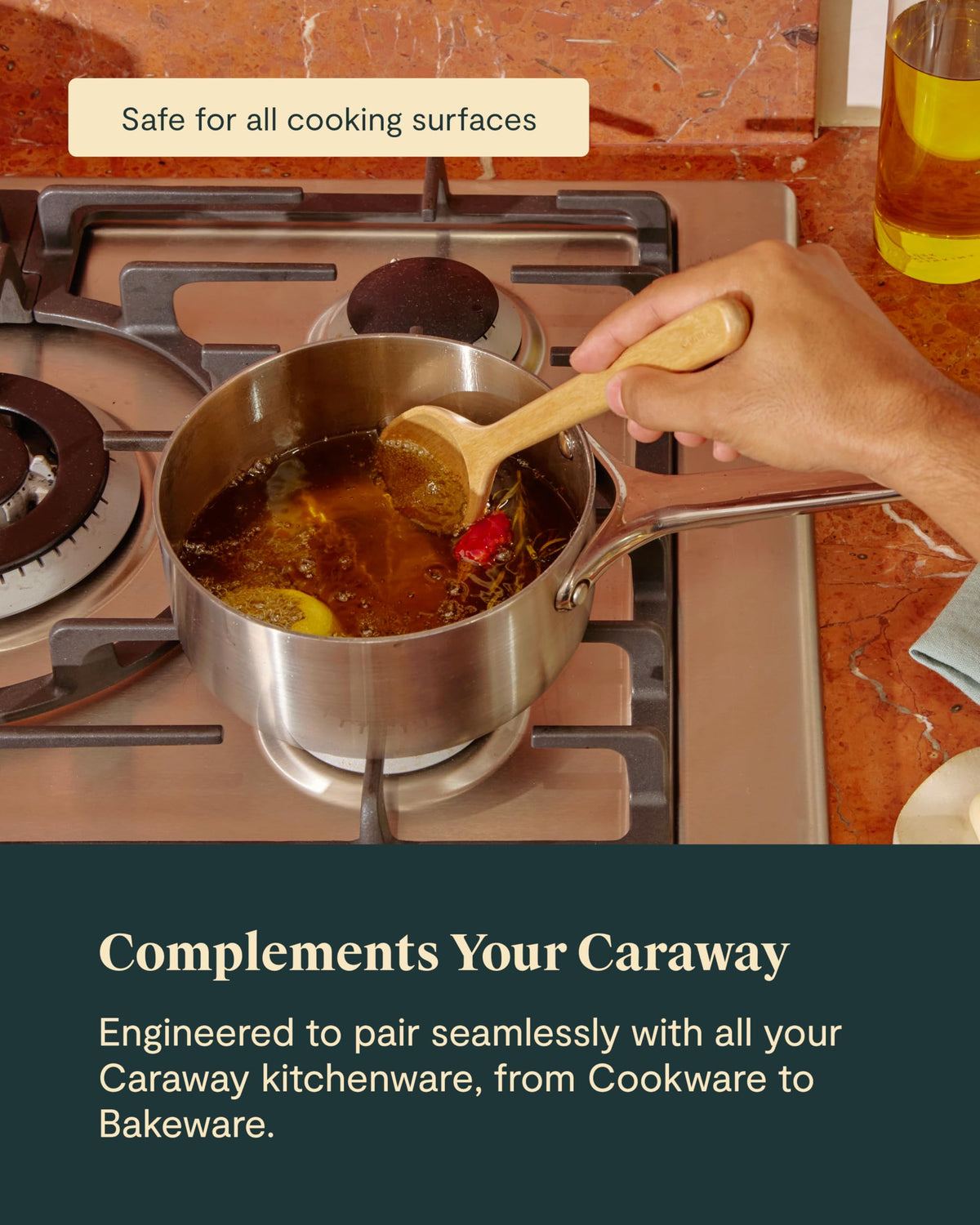 Caraway 5-Piece Wooden Utensil Set, Cooking Utensil Set
