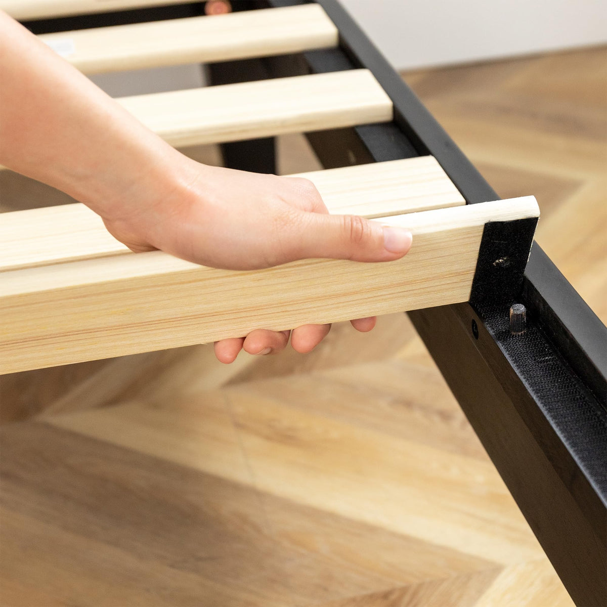 Mellow Naturalista Classic - 12 Inch Solid Wood Platform Bed with Wooden Slats, No Box Spring Needed, Easy Assembly, Queen, Pine