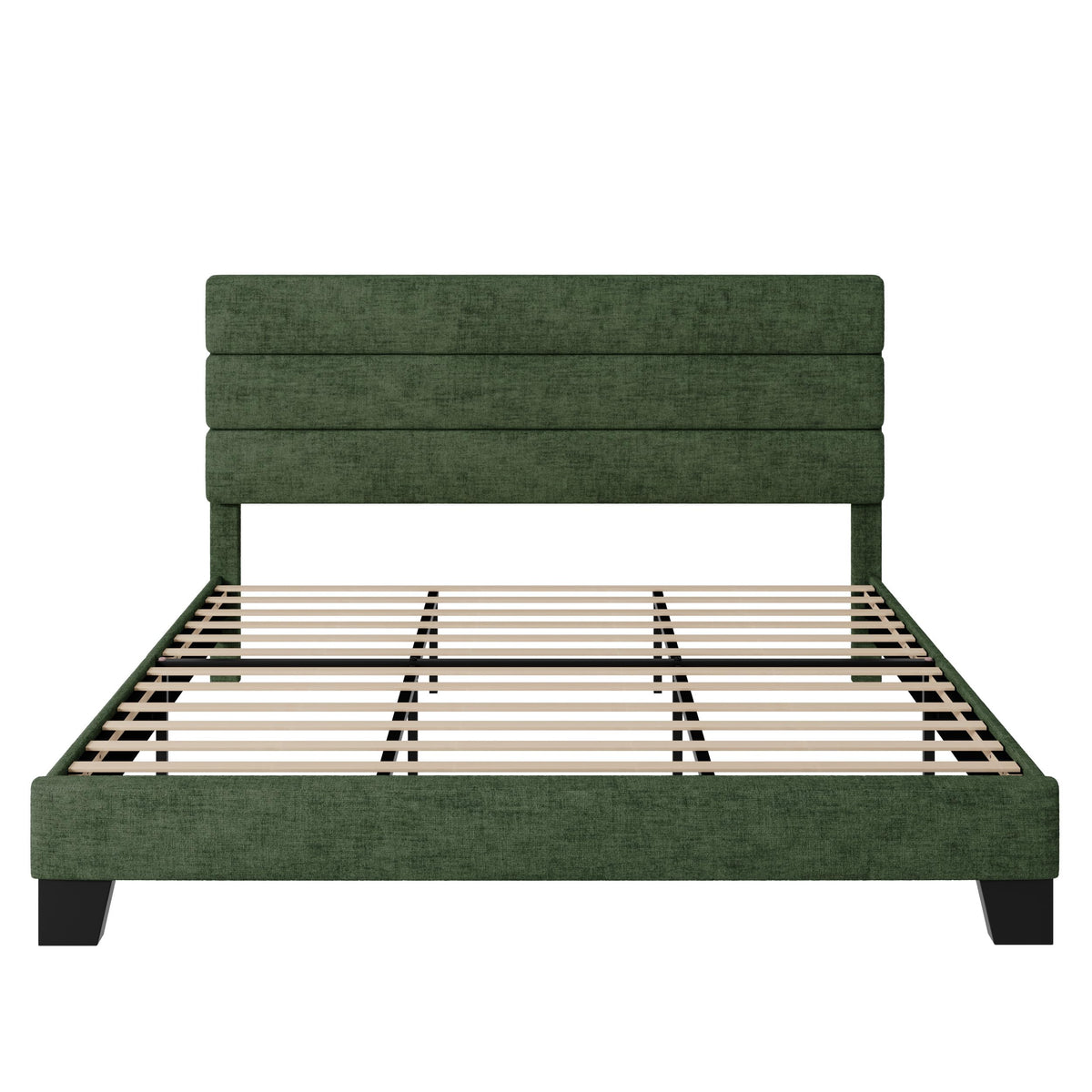 Allewie Queen Size Platform Bed Frame with Fabric Upholstered Headboard