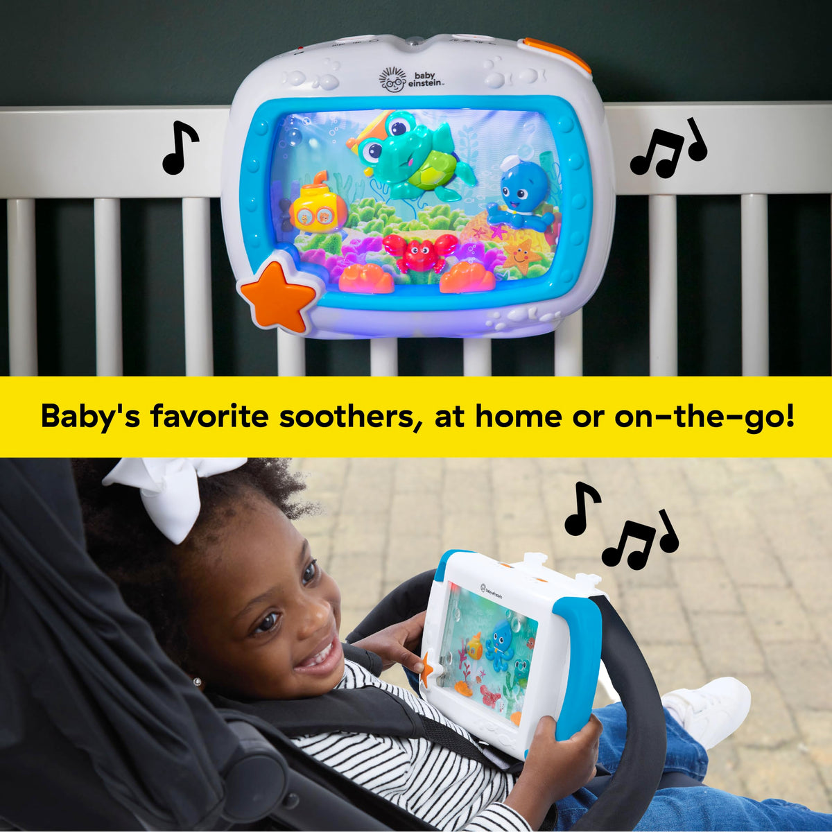 Baby Einstein Sea Dreams Soother Musical Crib Toy and Sound Machine, Pink, Newborn and up