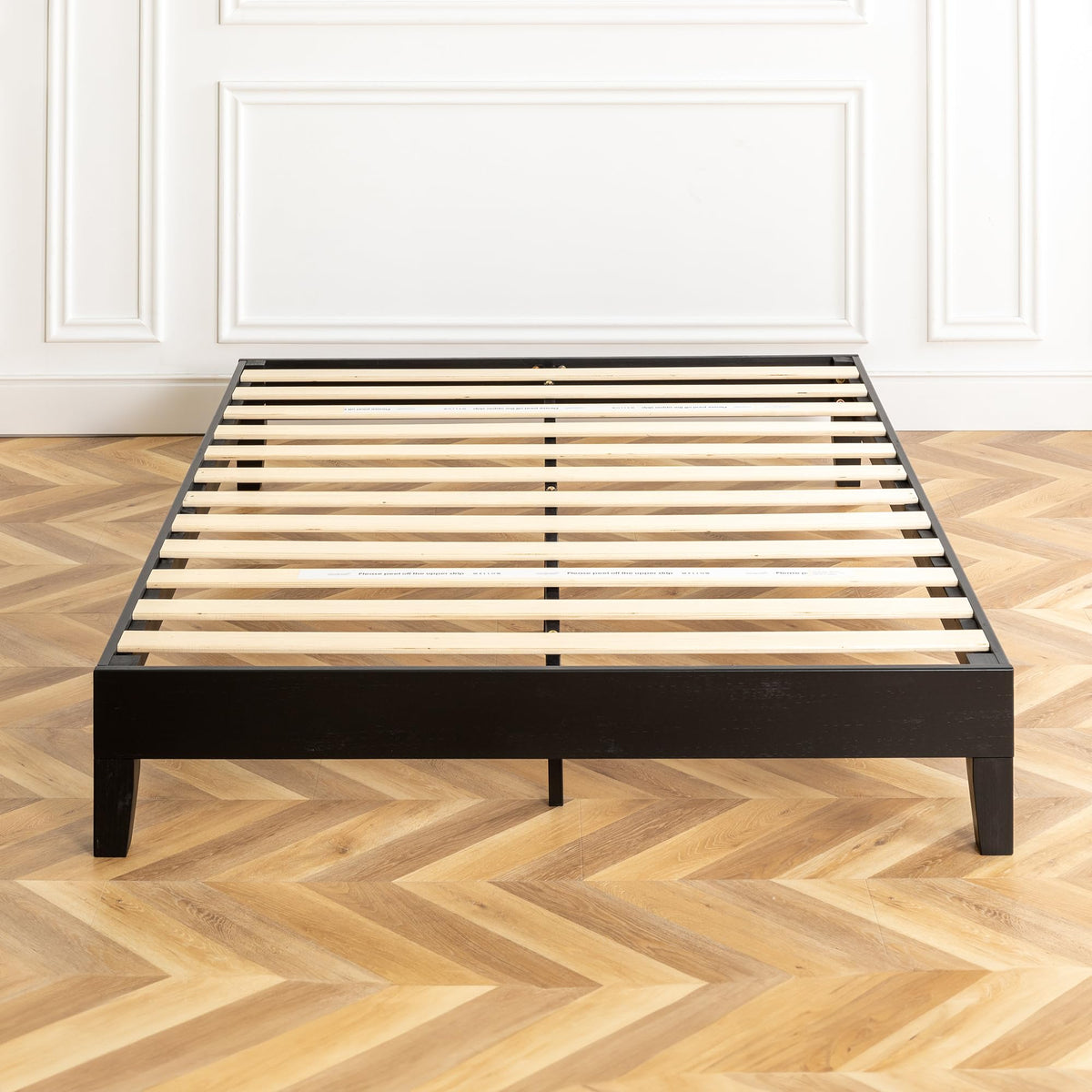 Mellow Naturalista Classic - 12 Inch Solid Wood Platform Bed with Wooden Slats, No Box Spring Needed, Easy Assembly, Queen, Pine