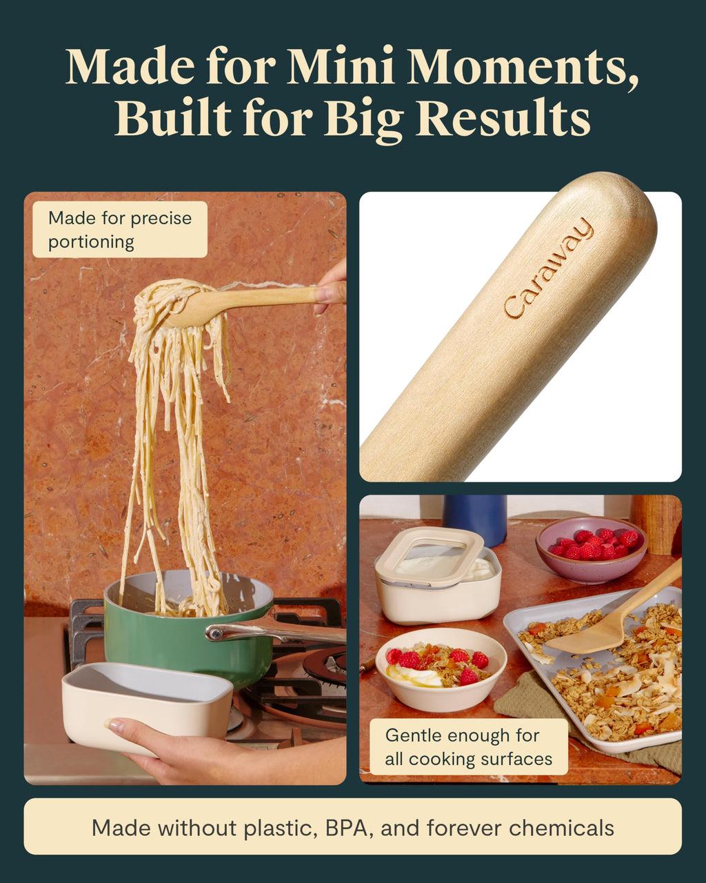 Caraway 5-Piece Wooden Utensil Set, Cooking Utensil Set