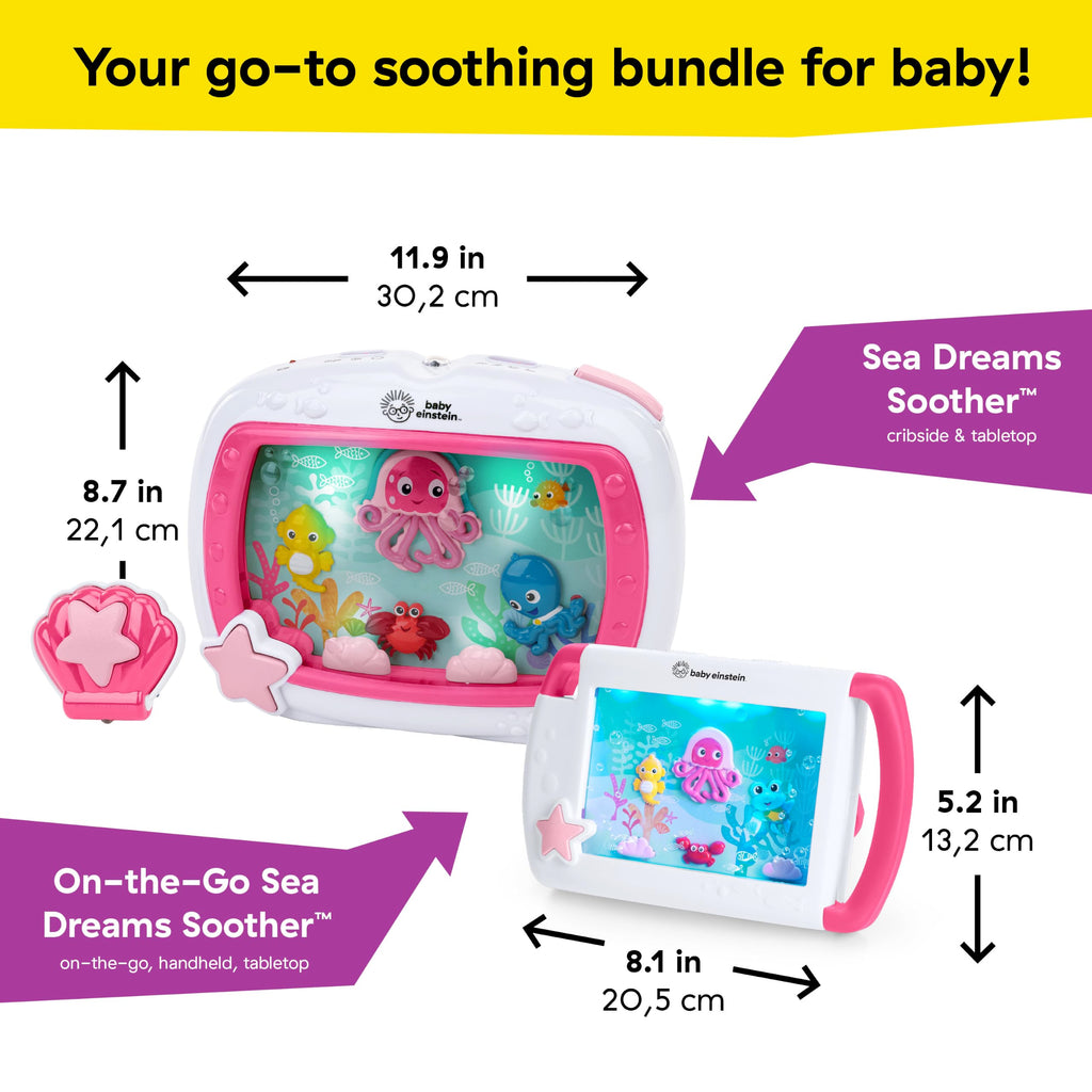 Baby Einstein Sea Dreams Soother Musical Crib Toy and Sound Machine, Pink, Newborn and up