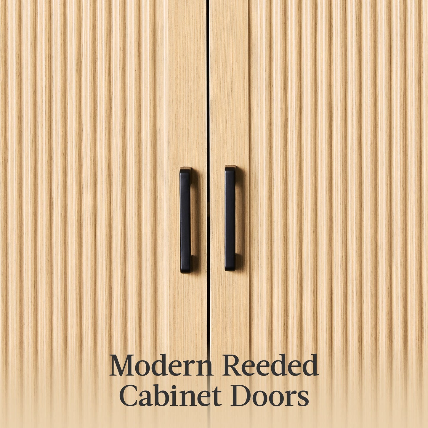 Arched 5-Tier Storage Cabinet w/ Reeded Doors, Adjustable Shelves - 72in