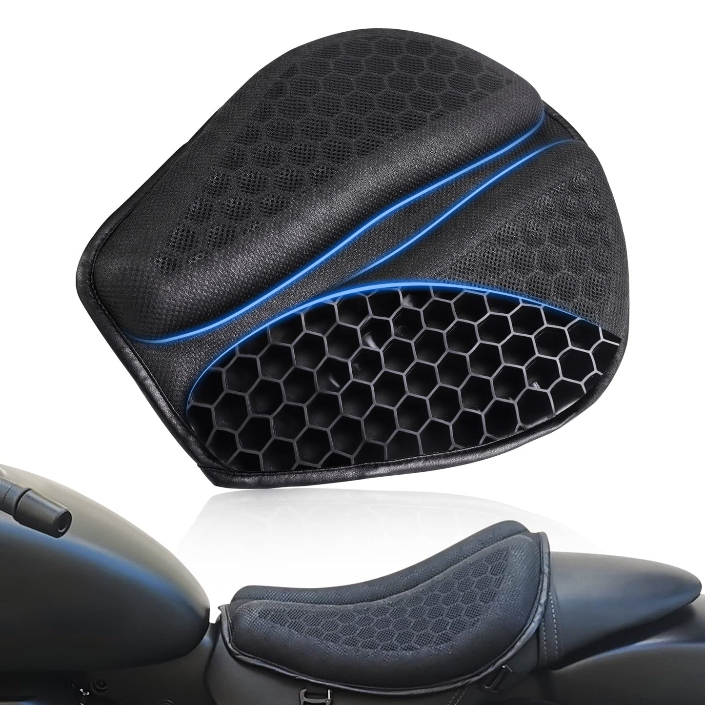 Shock-Absorbing Motorcycle Gel Seat Cushion