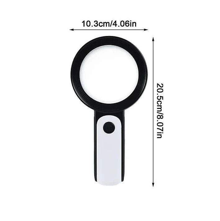 30x Magnifier for Seniors with Bright LED Illumination