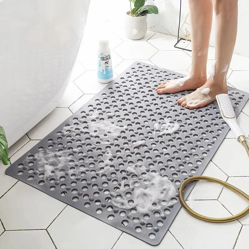 Anti Slip Square Shower Mat with Strong Suction Cups and Drain Holes