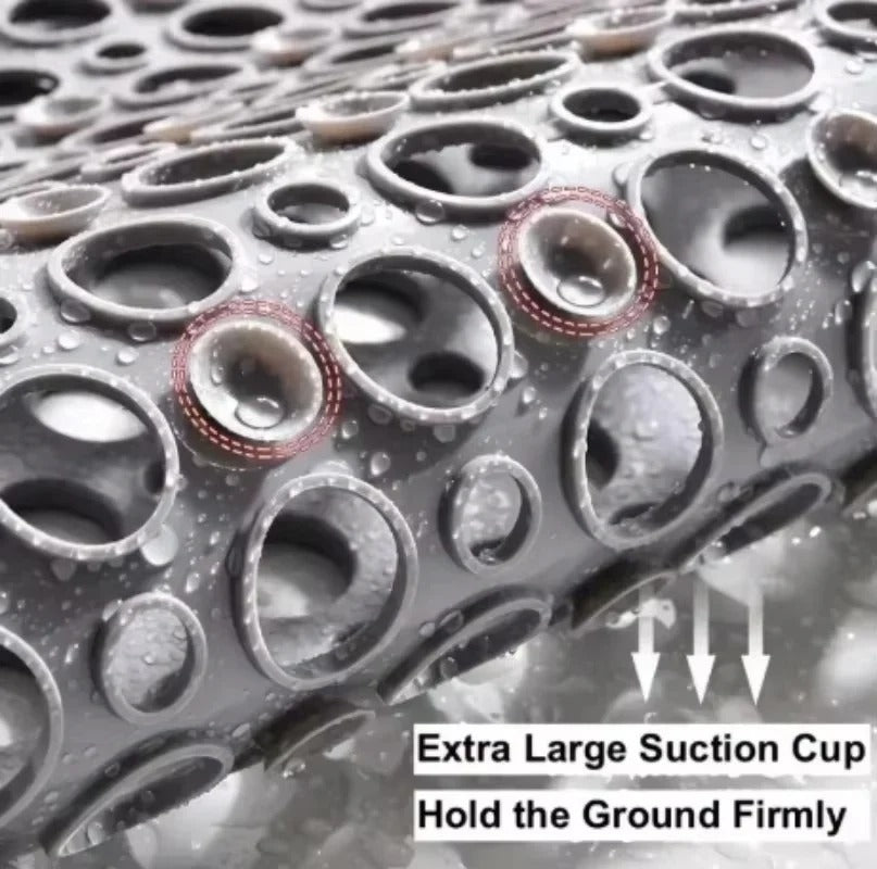 Anti Slip Square Shower Mat with Strong Suction Cups and Drain Holes