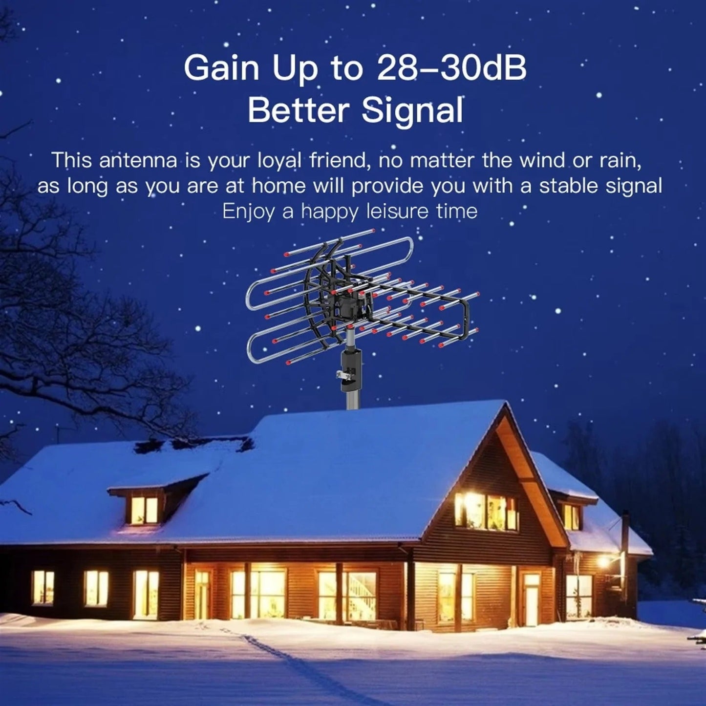 Rotating Dual Frequency TV Antenna For Outdoor Signal Reception