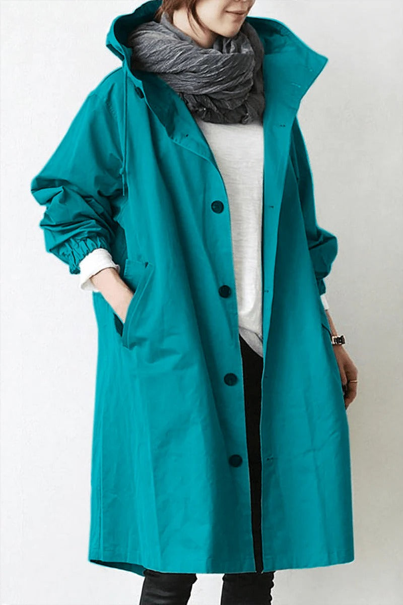 Hooded Waterproof Trench Coat