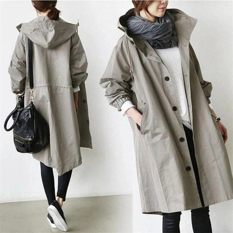Hooded Waterproof Trench Coat