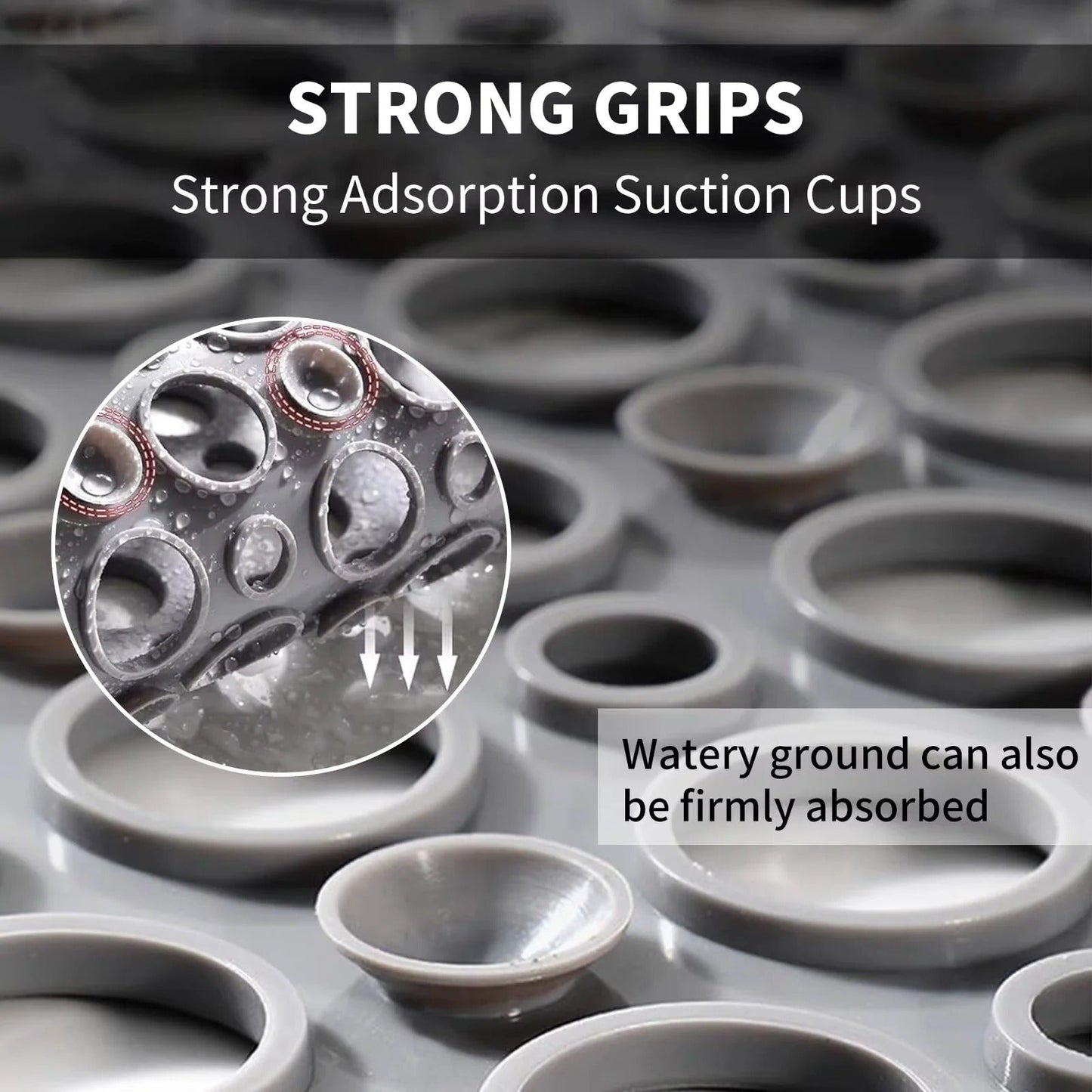 Anti-Mold Shower Mat with Non-Slip Extra-Porous TPE Design