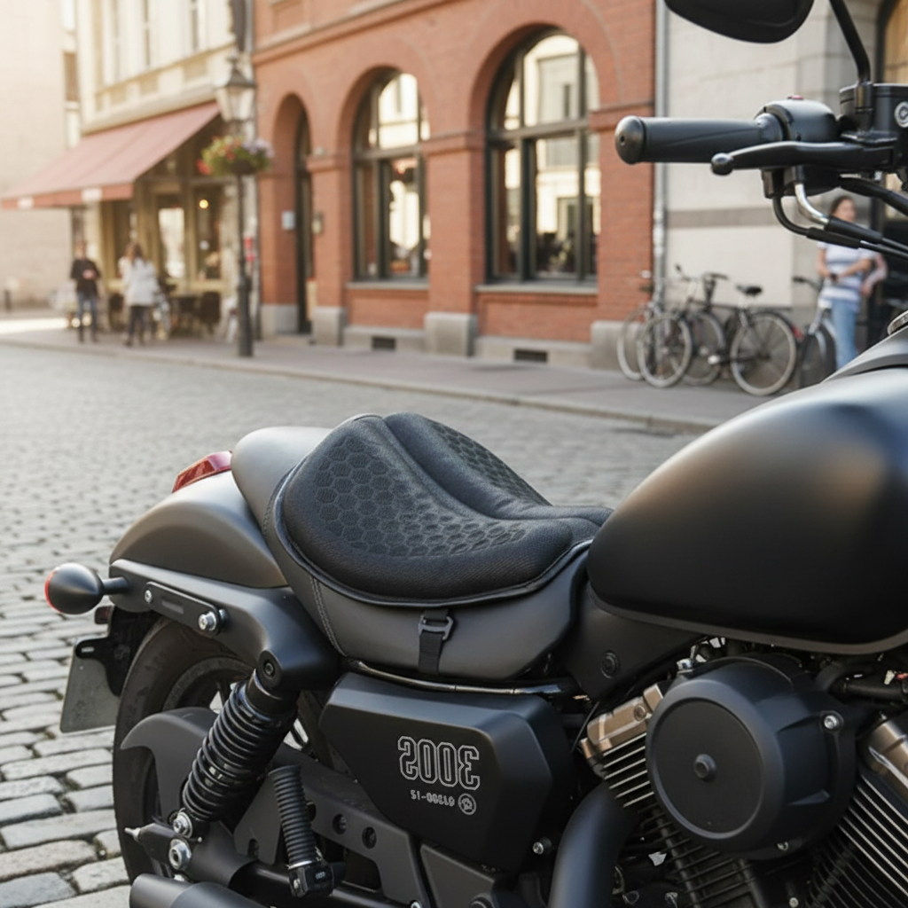 Shock-Absorbing Motorcycle Gel Seat Cushion