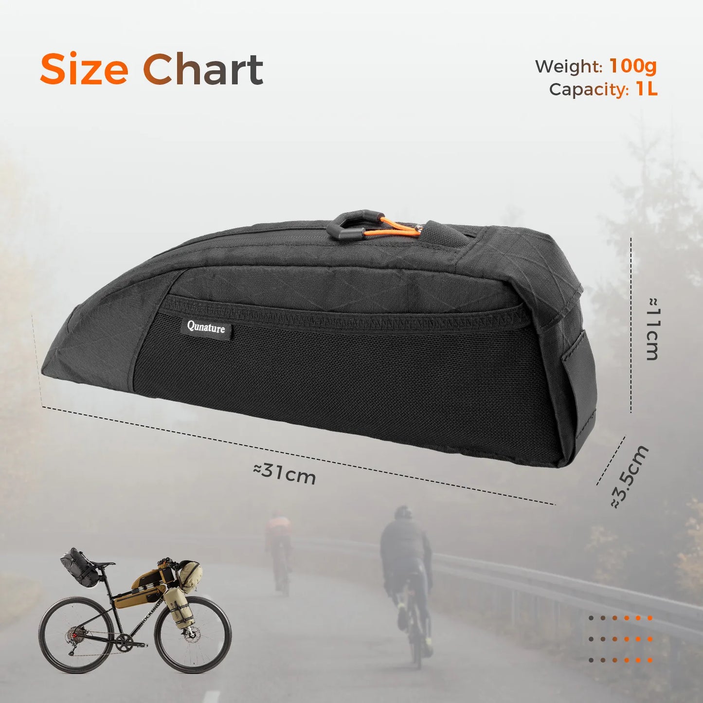 Cycling Top Tube Bag Water-repellent Front Frame Pouch for Bike Storage