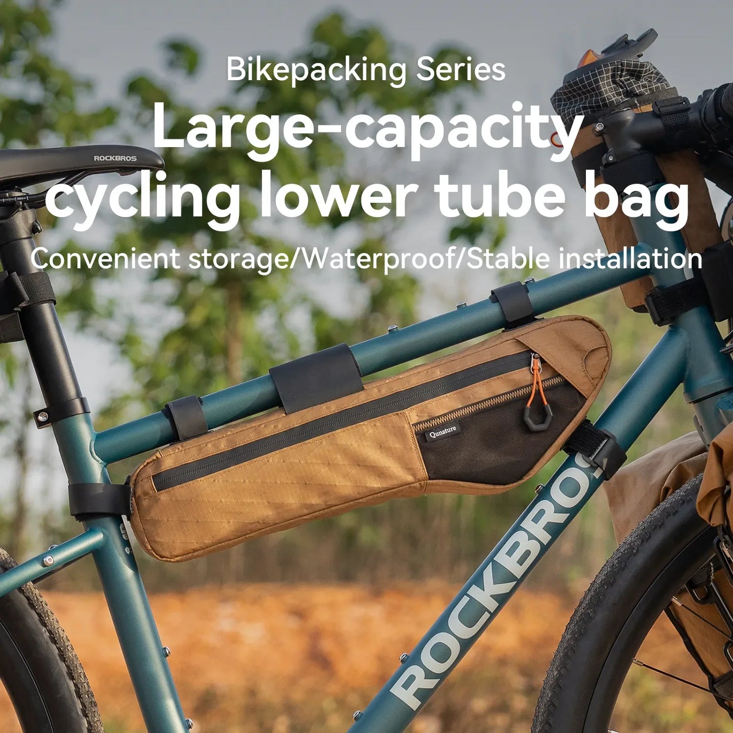 Waterproof Bike Down Tub Bag - Lightweight Cycling Storage for Bikepacking